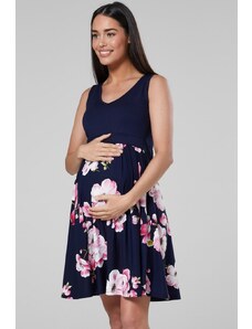 Happy Mama Letní květinové těhotenské a kojící šaty 3v1 Flores magnolie