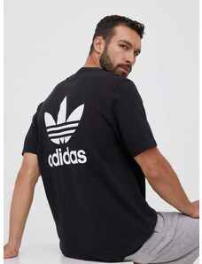 Bavlněné tričko adidas Originals černá barva, s potiskem