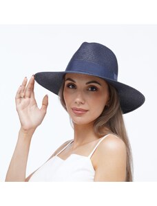 KRUMLOVANKA Modrý letní klobouk Fedora MC-3939