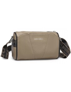 Miss Lulu Kabelka - crossbody z pravé kůže a tlustým popruhem, khaki