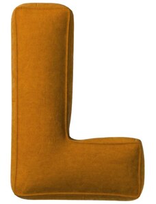 Yellow Tipi Cihlově oranžový sametový polštář písmeno L 40 cm