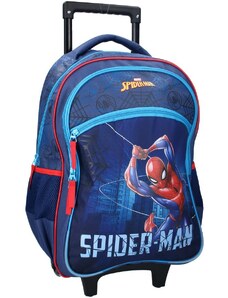 Vadobag Dětský / chlapecký cestovní kufr na kolečkách s přední kapsou Spiderman - 45L