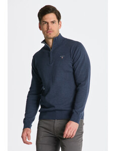 SVETR GANT CLASSIC COTTON HALF ZIP modrá S