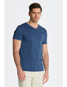 TRIČKO GANT ORIGINAL SLIM V-NECK T-SHIRT modrá M