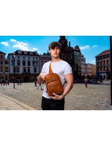 The Chesterfield Brand Kožený crossbody batoh Peru koňakový