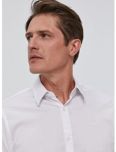 Košile Guess SUNSET pánská, bílá barva, slim, s klasickým límcem, M1YH20 W7ZK1