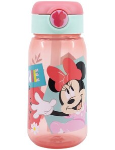 Stor Plastová láhev na pití s brčkem a víčkem Minnie Mouse - 510 ml