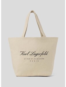 Oboustranná plážová taška Karl Lagerfeld béžová barva