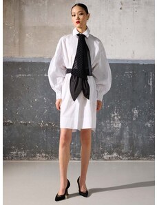 Bavlněné šaty Karl Lagerfeld KL x The Ultimate icon bílá barva, mini, oversize