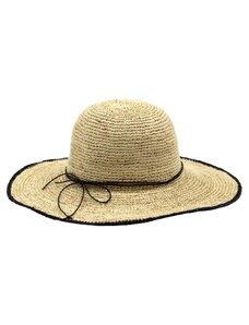 Dámský slaměný klobouk crochet s velkou krempou - Marone
