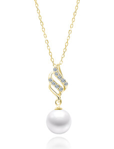 SYLVIENE Pozlacený náhrdelník LEA s perlou