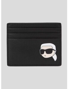 Kožená peněženka Karl Lagerfeld černá barva