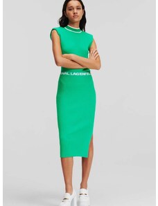Šaty Karl Lagerfeld zelená barva, midi