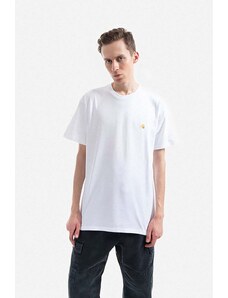 Bavlněné tričko Carhartt WIP Chase bílá barva, I026391-PHOENIX/GO