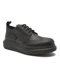 Alexander McQueen Kůžoné oxford boty NEW LIQUID SPAZZOLAT