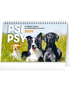PRESCO GROUP, a.s. Stolní kalendář Psi – Psy CZ/SK 2024 PGS-32629-24