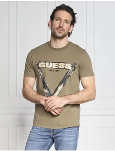 GUESS Tričko SS BSC BRUSHED TRIANGLE TEE | Classic fit