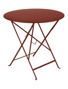 Zemitě červený kovový skládací stůl Fermob Bistro Ø 77 cm