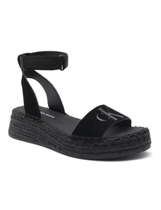 CALVIN KLEIN JEANS Sandály SPORTY WEDGE ROPE SU CON s přídavkem kůže