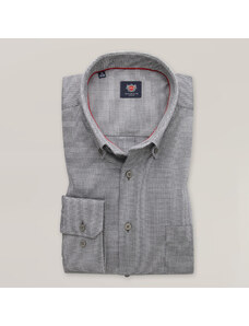 Willsoor Pánská klasická košile šedá s jemným vzorem 15401