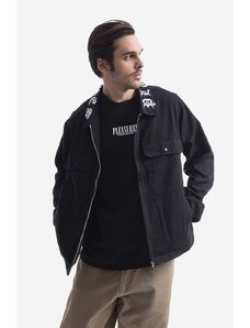 Džínová bunda PLEASURES pánská, černá barva, přechodná, P21F013-black
