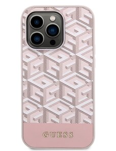 Ochranný kryt pro iPhone 13 Pro MAX - Guess, G Cube MagSafe Pink