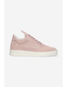 Semišové sneakers boty Filling Pieces Low Top Suede růžová barva, 10122792081