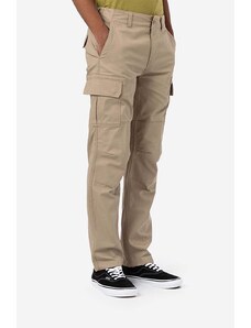 Bavlněné kalhoty Dickies béžová barva, jednoduché, DK0A4XDUKHK-BROWN