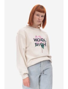 Mikina Woolrich Mountain Laurel Sweatshirt CFWWSW0107FRUT3164 8743 dámská, béžová barva, s potiskem