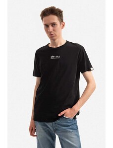 Bavlněné tričko Alpha Industries černá barva, s potiskem, 118529.649-black