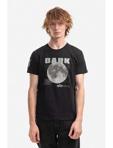 Bavlněné tričko Alpha Industries černá barva, s potiskem, 108510.285-black