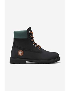 Semišové boty Timberland Cupsole A5M8C dámské, černá barva, na plochém podpatku, A5M8C-BLACK