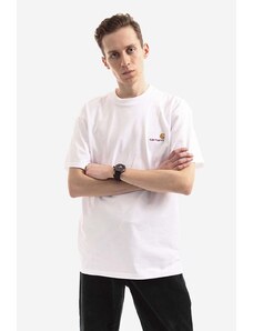 Bavlněné tričko Carhartt WIP bílá barva, s aplikací, I029956.WHITE-WHITE
