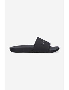 Pantofle Rick Owens Rubber Slippers pánské, černá barva, DU01C6821.RUBP11.BLACK-BLACK
