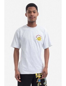 Bavlněné tričko Market x Smiley šedá barva, 399000645-16