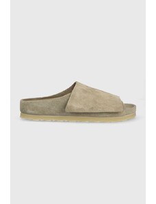 Semišové pantofle Birkenstock Los Feliz dámské, béžová barva, 1024780-sand
