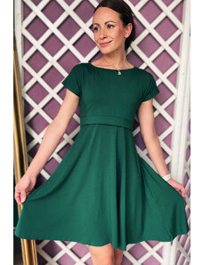 Krásná mamka Kojicí šaty Amalie MODAL deep green
