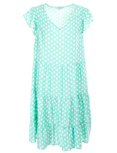 Šaty letní zelené s puntíky 149