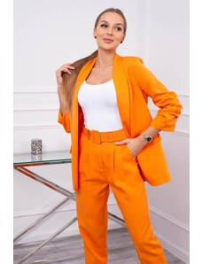 MladaModa Elegantní souprava saka a kalhot model 80172K oranžová