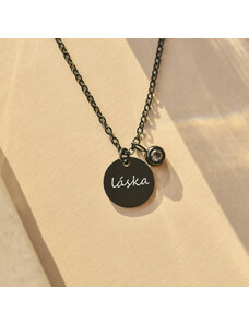 MIDORINI.CZ Dámský personalizovaný náhrdelník s medailonkem, vlastní text na přání, chirurgická ocel