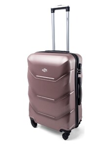 Rogal Růžový luxusní lehký plastový kufr "Luxury" - vel. M, L, XL