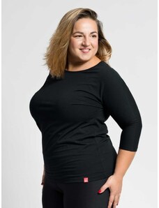 Dámské bavlněné triko Plus Size CityZen s elastanem černá