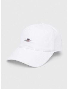 Bavlněná baseballová čepice Gant bílá barva, s aplikací