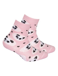 Dívčí vzorované ponožky WOLA PANDY růžové