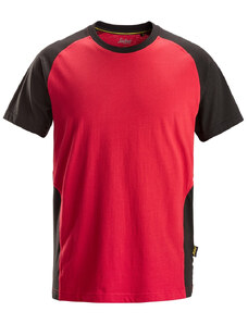 Snickers Workwear Tričko s krátkým raglánovým rukávem červeno-černé vel. S