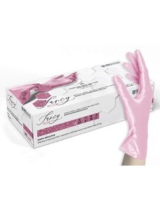UNIGLOVES Nitrilové rukavice růžové - Fancy Rose, 100 ks