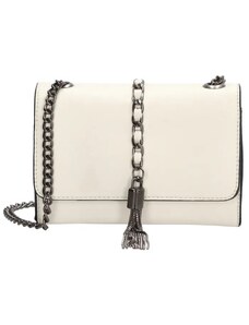 Charm London Bílá zdobená crossbody kabelka s řetízkem „Bling“