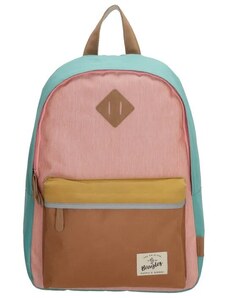 Beagles Tyrkysovo-růžový voděodolný školní batoh „Smile“