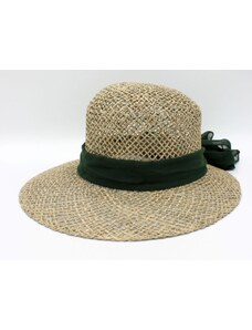 Slaměný klobouček z mořské trávy s zelenou mašli - Fiebig 1903