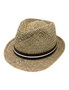 Fiebig Slaměný klobouk z mořské trávy s ozdobnou stuhou - Trilby